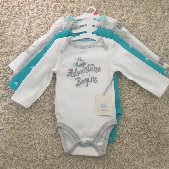 Cloud Island 4-Pack Boy Onesies - Picture 1 of 2